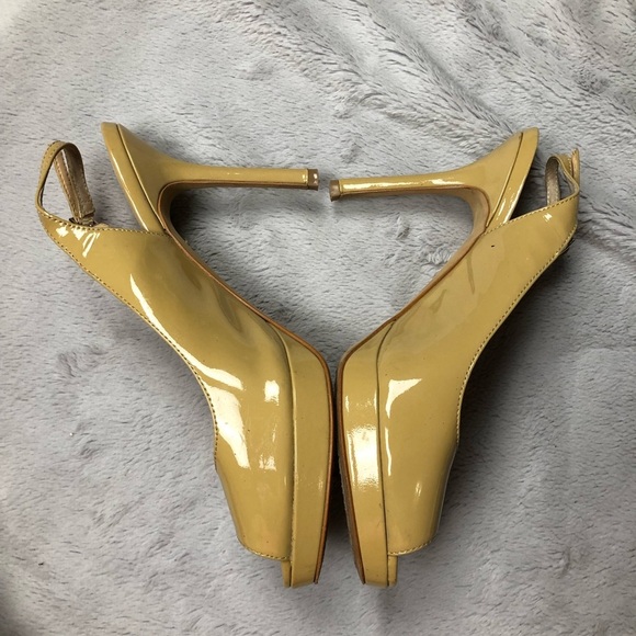 Vince Camuto Nude Patent Slingback Heels - Picture 7 of 10
